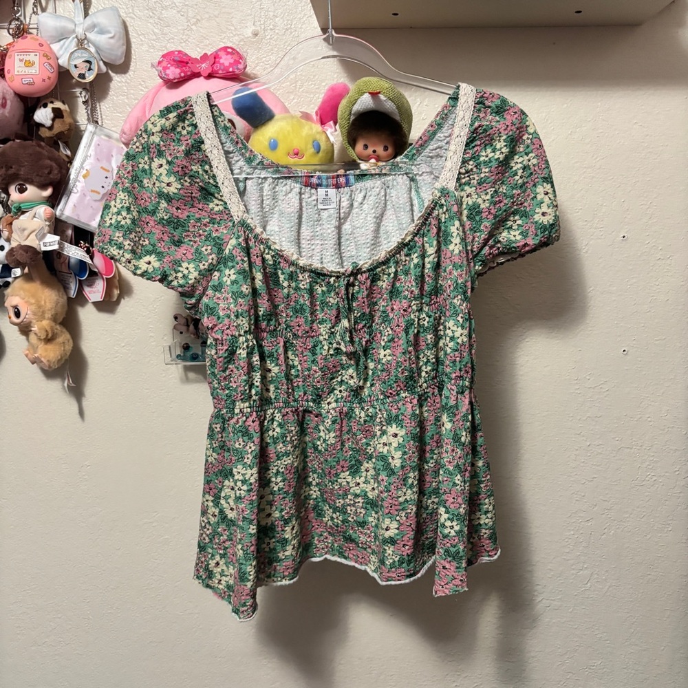 Urban Outfitters Floral Scroop Prairie Baby doll Top Size Medium
